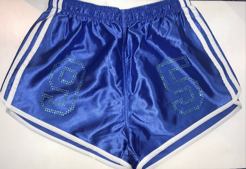 Blue hotsell satin shorts